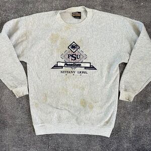 Mens Vintage 90's Penn State Nittany Lions Heather Gray Crewneck Sweatshirt Sz L